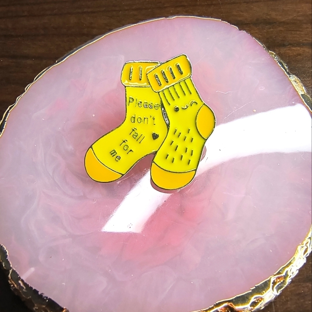Yellow Sock Enamel Pin